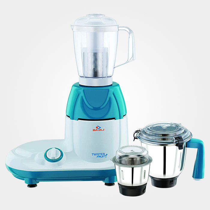 Bajaj TWISTER NEO 750W Blenders Mixer Grinder with Anti-Bacterial Coating and Nutri-Pro Feature 3 Jars