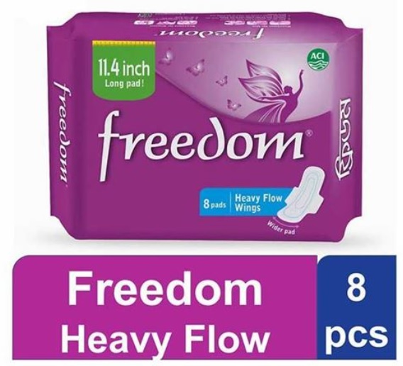 Freedom Super Dry Heavy Flow Wings - 8 Pads